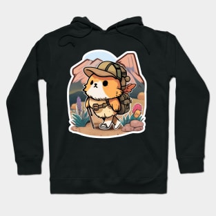 Cute Hamster hiking in the desert Hoodie